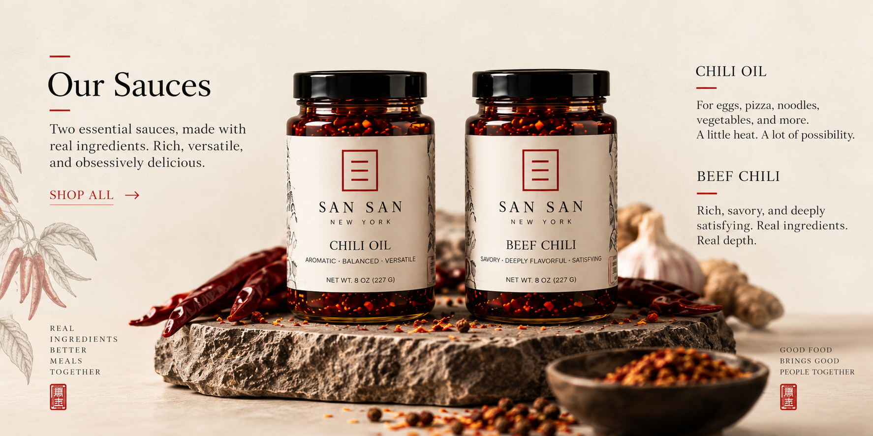 San San Chili Oil and Beef Chili